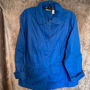 NWT Chico’s Size 3 (16) Camden Cotton Haleigh Jacket Color: Copenhagen Blue